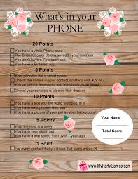 What's in your phone game questions. What S In Your Phone Bridal Shower Game