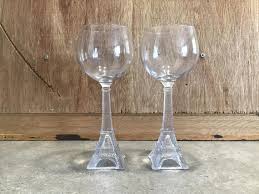 2 Eiffel Tower Wine Glasses 8 5