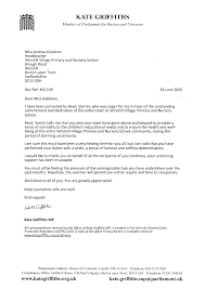 a letter from kate griffiths mp