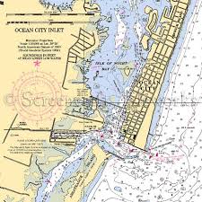 Maryland Ocean City Nautical Chart Decor
