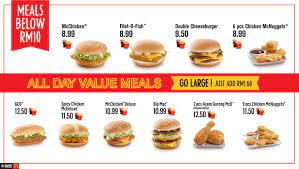 Find out more about our menu items and promotions or find the nearest mcdonald's store to you. Mcdonalds All Day Value Meals Below Rm10 Deals