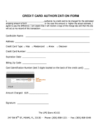 Credit Card Authorization Form The Ups Store 3155 Fill