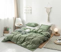army green duvet cover bordered pure