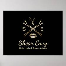 poster dourada beauty logotipo salon