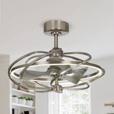 27 Solstice Led Ceiling Fan Satin Nickel Transitional Ceiling Fans By Whoselamp