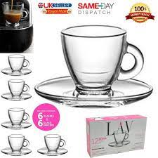 12 Pcs Roma Clear Glass Coffee Cup