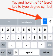 type the degree symbol on iphone with