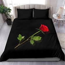 Red Rose Duvet Cover And Pillow Covers