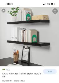 Ikea Lack Shelf In Black 110x 26cm