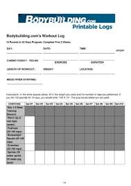 printable workout log 14 exles