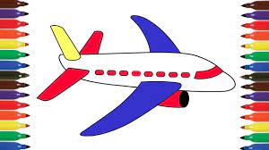 how to draw aeroplane airoplane colors