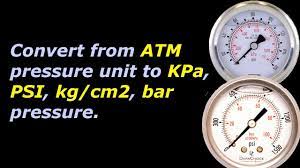 pressure conversion atm to kpa psi