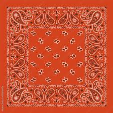 red bandana paisley fabric kerchief