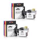 Brother LC3013 Compatible Ink Cartridge High Yield Combo BK/C/M/Y Moustache