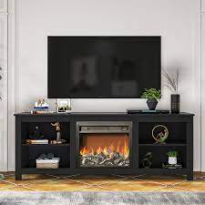 cubby electric fireplace tv stand