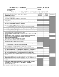 Fillable Online Courts Mo Form 14 Child Support Amount