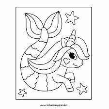 Il disegno della principessa barbie e del suo unicorno magico da stampare gratuitamente e da colorare. Unicorno Sirena Da Colorare Mi Diverto Imparando
