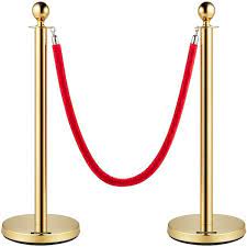 red rope stainless steel gold stanchion