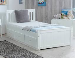 Mission White Wooden Storage Bed