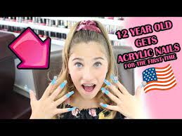 12 year old gets acrylic nails for the