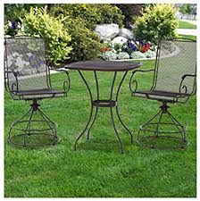Home depot outdoor furniture come in a variety of materials, including aluminum, tough some. Amazon Com Woodard Cm Rxtv 08bct Uptown 3 Pc Balcony Set Black Steel Bistro Set Garden Outdoor