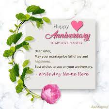 Happy Wedding Anniversary Wishes For Big Sister gambar png