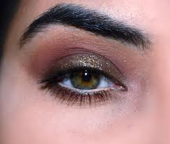 glittery brown smokey eye makeup