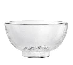 handmade hammered glass serving bowl