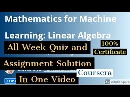 mathematics for machine learning linear
