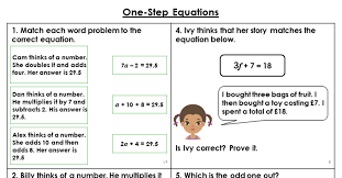 Year 6 One Step Equations Lesson