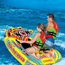 Amazon.com : WOW World of Watersports Macho Multiple Riding Positions Tube  1 or 2 Person Inflatable Deck and Cockpit Towable Tube for Boating, 16