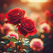 dp pic two red roses in garden