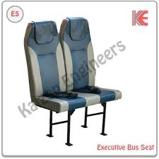 Grey Sky Blue Leather Executive Bus Seat