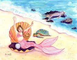 Child Mermaid Ocean Art Ocean Decor