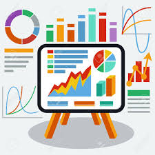 Stand With Charts Graphs And Parameters Business Concept Of