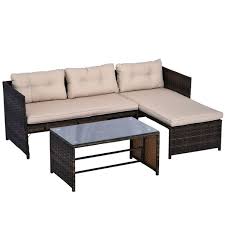 rattan wicker patio furniture set sofa