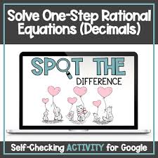 One Step Rational Equations Decimals