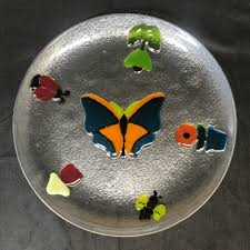 Fused Glass Erfly Plate