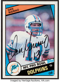 Ebay (zapuh309) add to watchlist. 1984 Topps Dan Marino Signed Rookie Card Football Cards Singles Lot 43097 Heritage Auctions