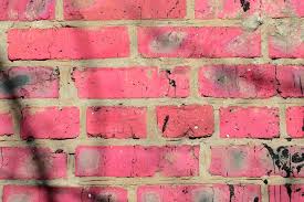 Old Brick Wall Painted Pink Paint