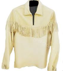 About your trapper fringe buckskin shirt pattern. New Mens Yellow Cowboy Buffalo Buckskin American Leather Shirt With Fringes Ebay