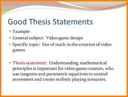 generate a thesis statement
