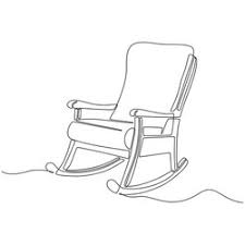 line drawing rocking chair vector