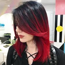 Short hairstyles with side swept bangs. Be Very Sexy With Black Hair With Red Highlights Underneath