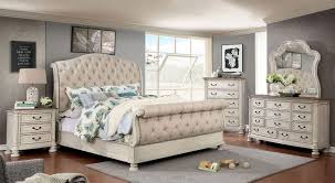 King size bedroom sets are ideal for houses with large rooms and vast spaces. Traditional Button Tufted California King Sleigh Bed Rustic White Bedroom Set