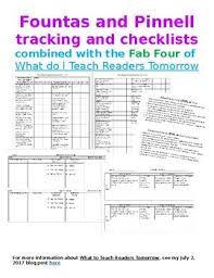 Fountas And Pinnell Strategies By Level Worksheets