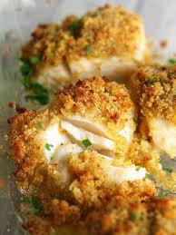 crumbed baked fish with parmesan lemon