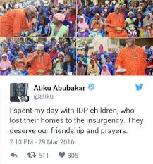 Image result for atiku abubakar idps camp in pictures