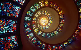 spiral light stained glass windows