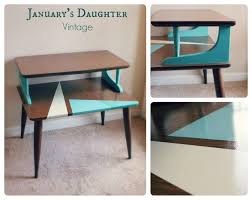 Mid Century Modern Side Table Painted